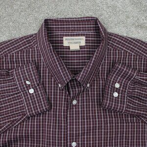 Duluth Wrinklefighter Shirt Men 3XL XXX Red/White Check‎ Relaxed Fit L/S Cotton